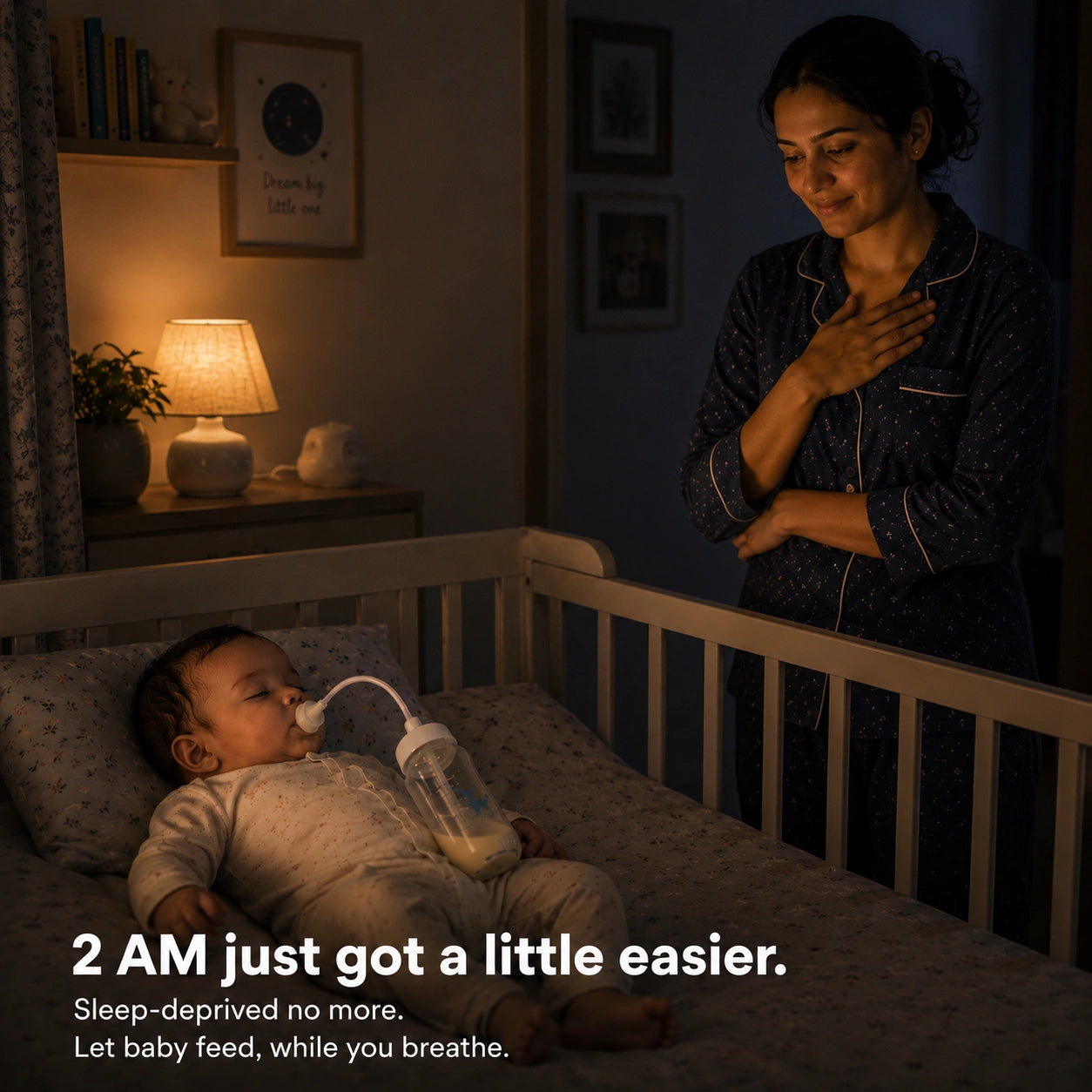 Hands-Free Self-Feeding Bottle for Babies