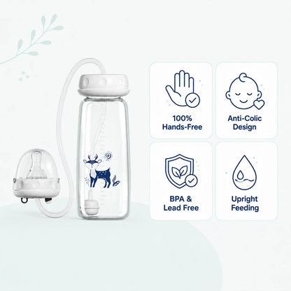 Hands-Free Self-Feeding Bottle for Babies