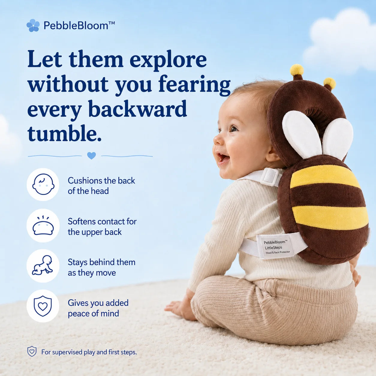 PebbleBloom™ LittleSteps Head & Back Protector