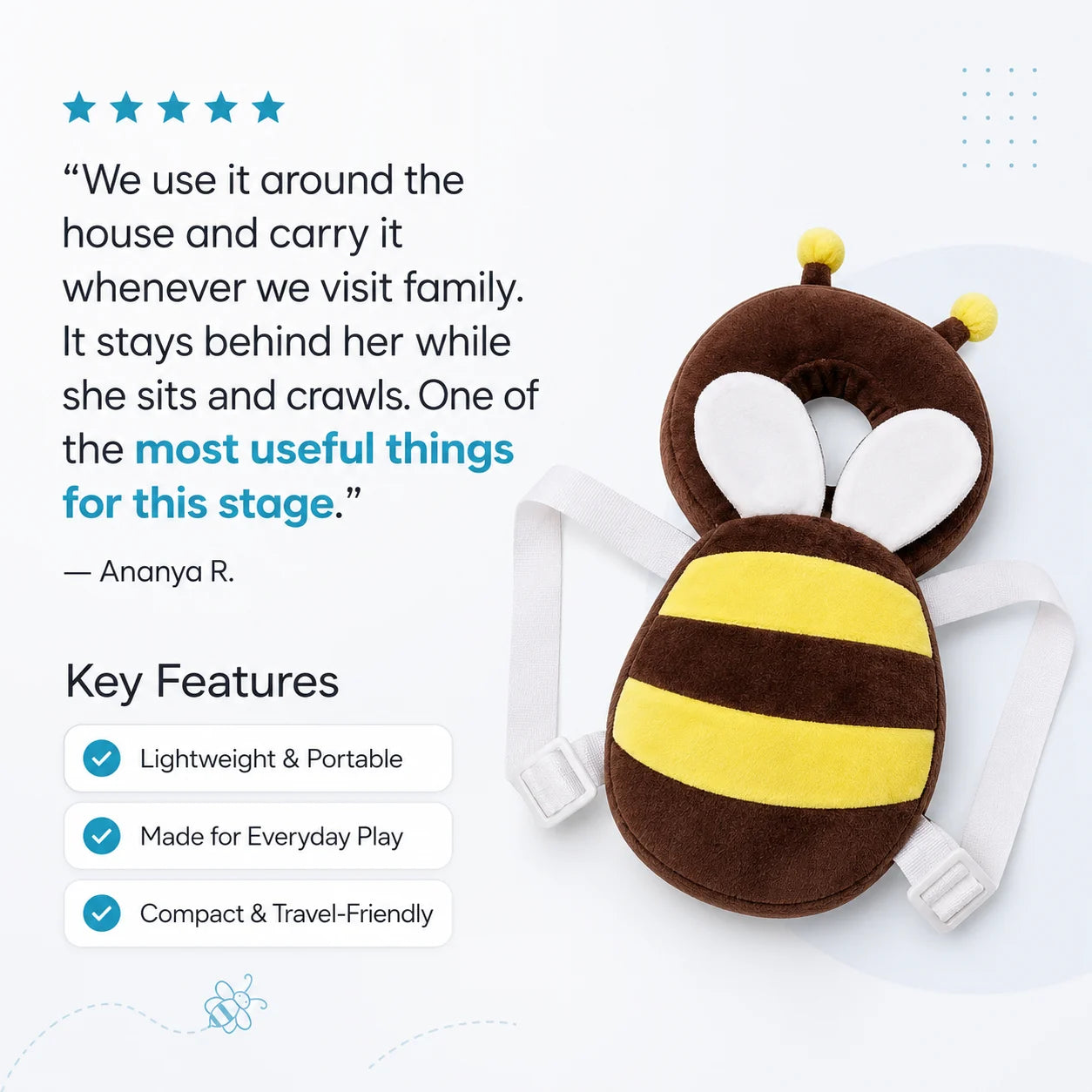PebbleBloom™ LittleSteps Head & Back Protector