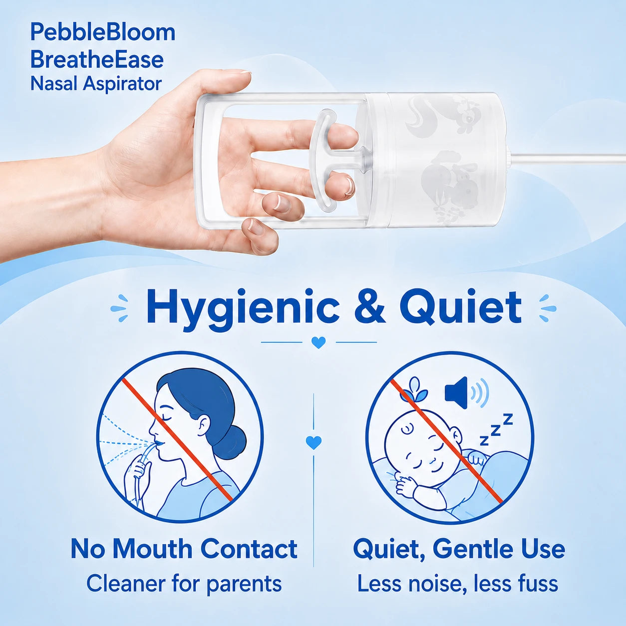 PebbleBloom™ BreatheEase Nasal Aspirator