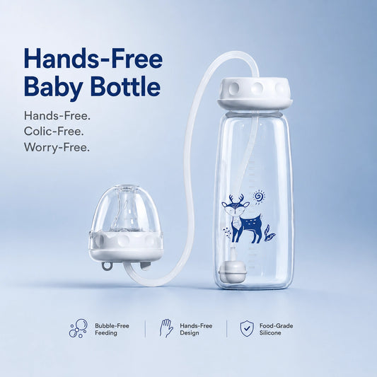 Hands-Free Self-Feeding Bottle for Babies