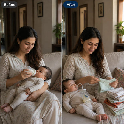 Hands-Free Self-Feeding Bottle for Babies