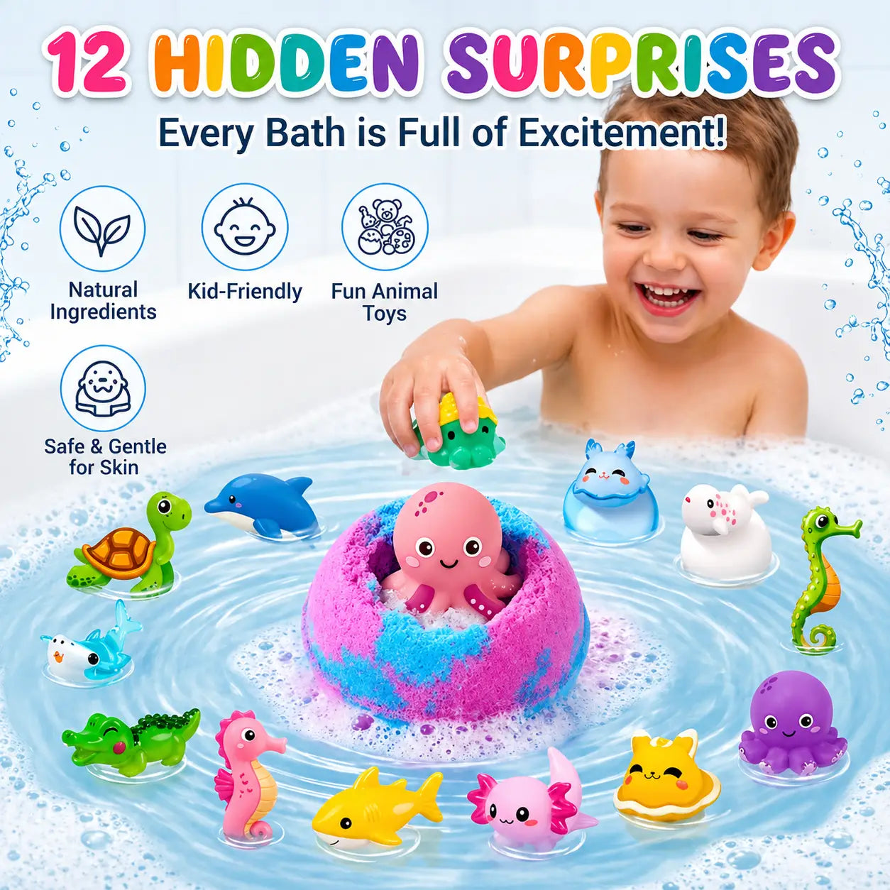 PebbleBloom™ SurpriseFizz Bath Bombs