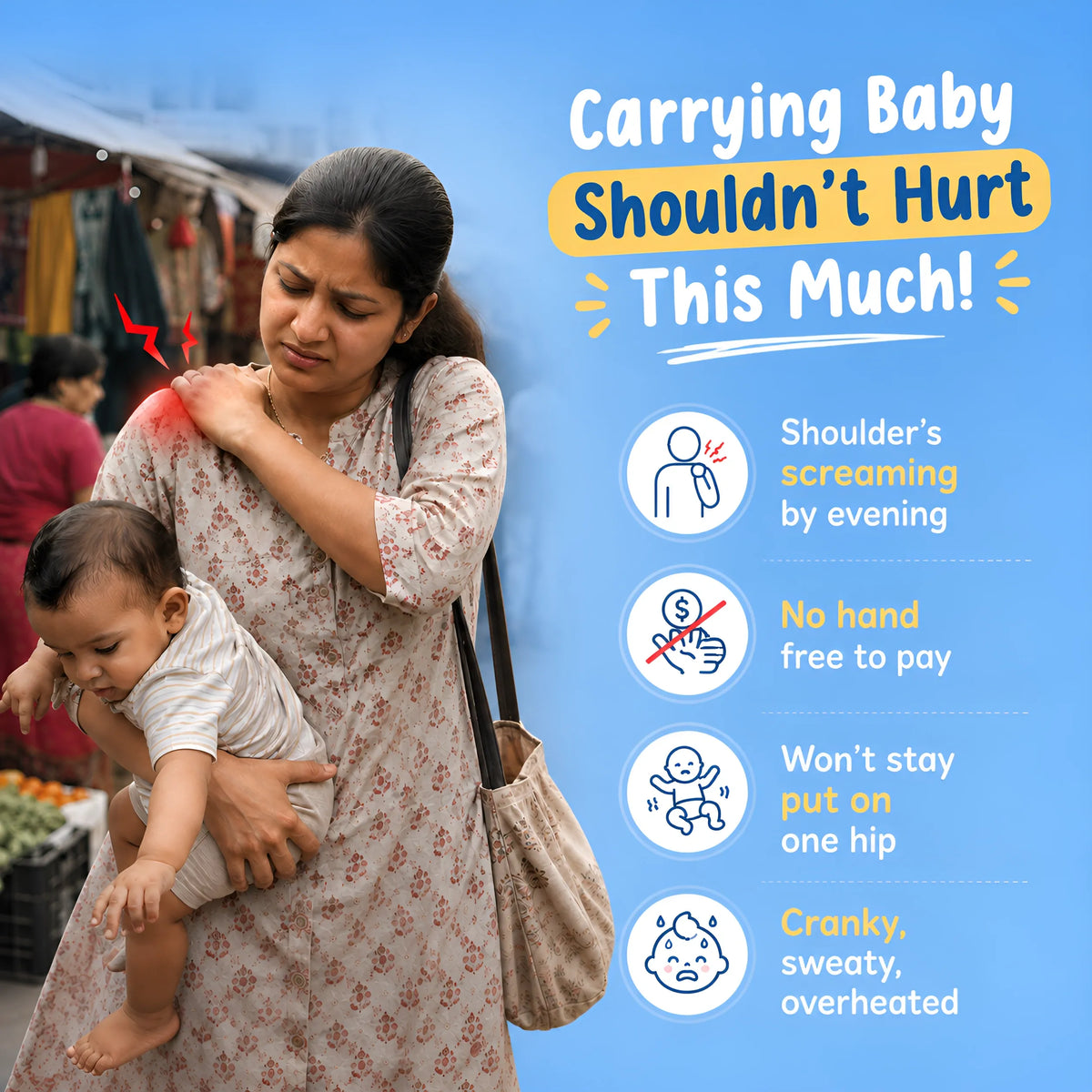 PebbleBloom™ Hands-Free Baby Sling