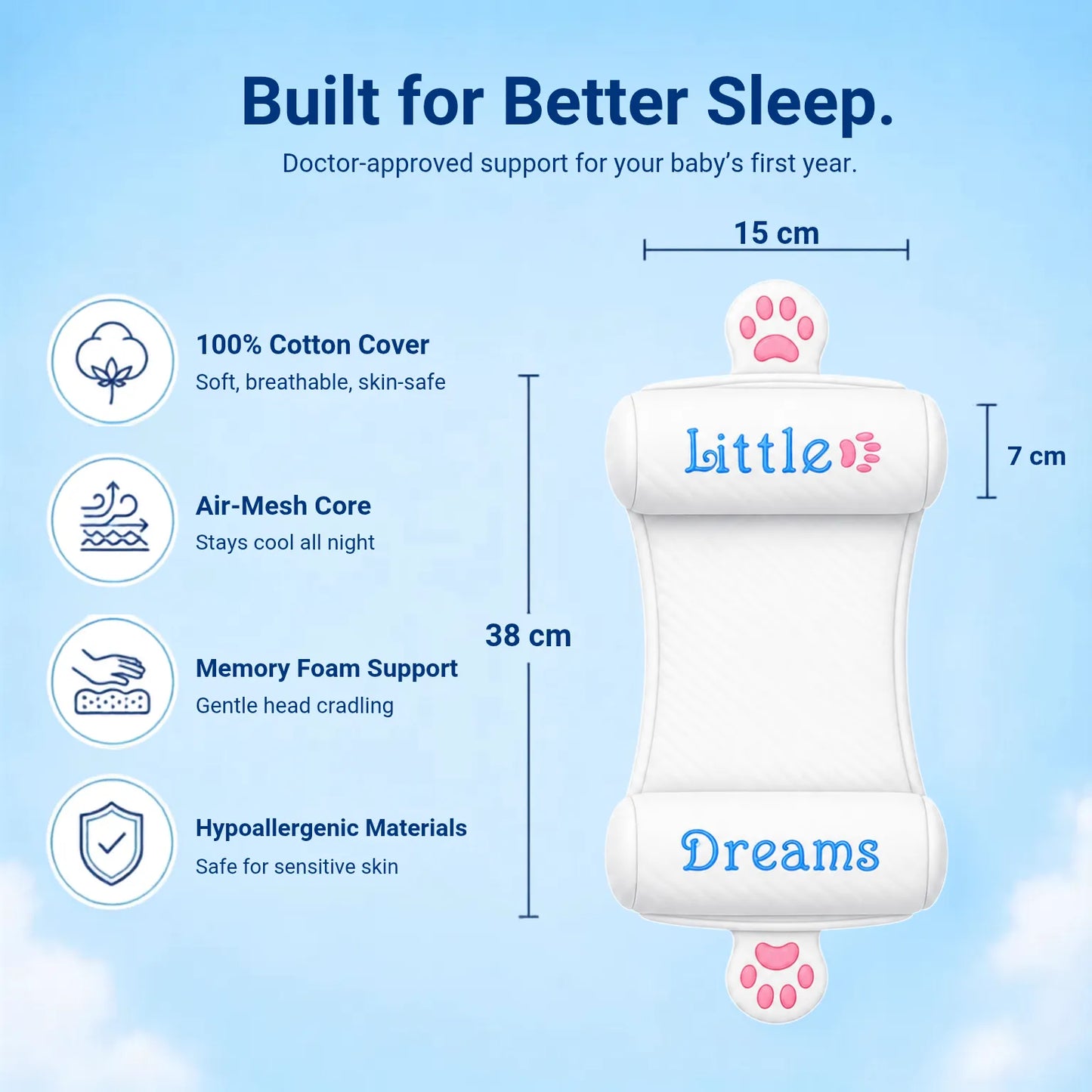 PebbleBloom™ Head Shaping Pillow